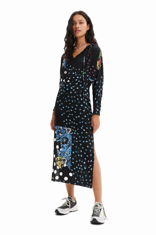 Desigual Women's Dress Vestido Midi Topos