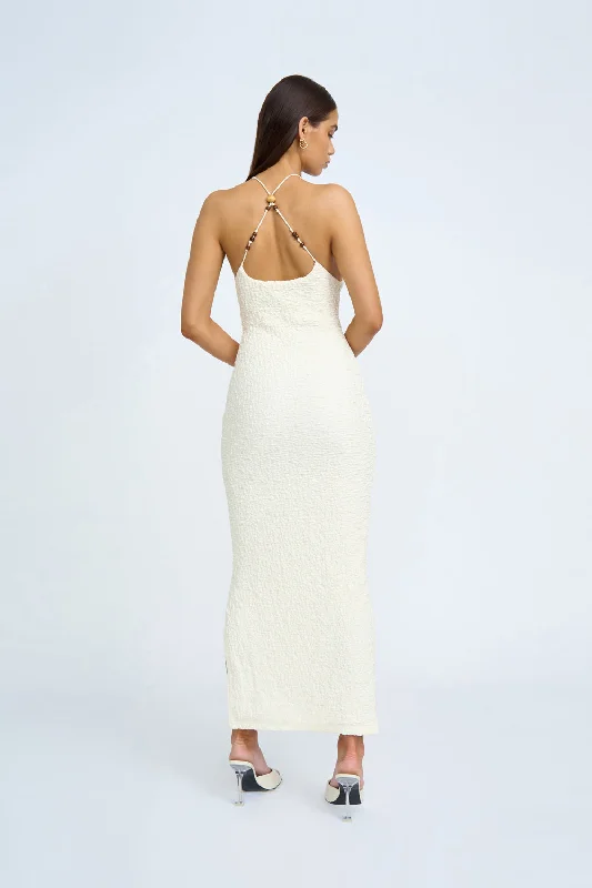 Bianca Bead Midi Dress| Final Sale- Ivory