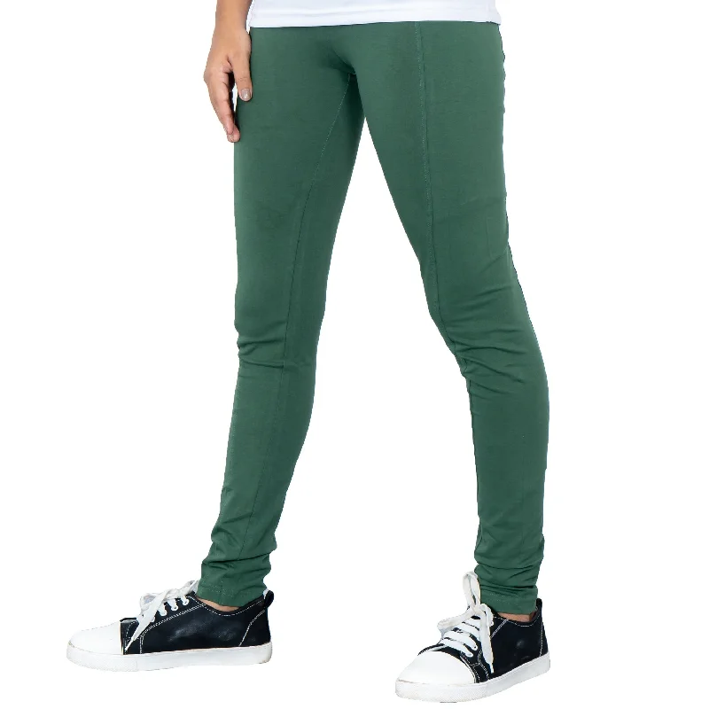 Dark Green Adults Leggings with Pockets [FINAL SALE]