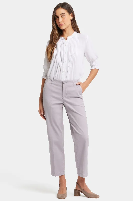 Marilyn Straight Ankle Pants - Pearl Grey