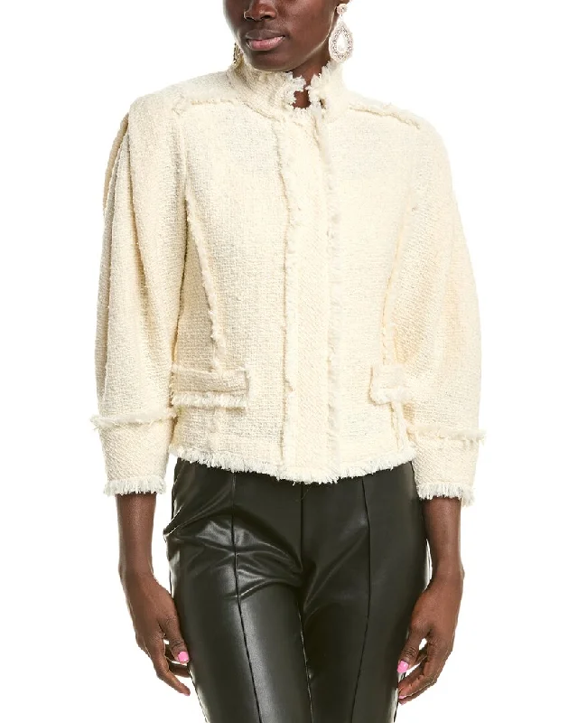 Alberta Ferretti Wool & Silk-Blend Tweed Jacket