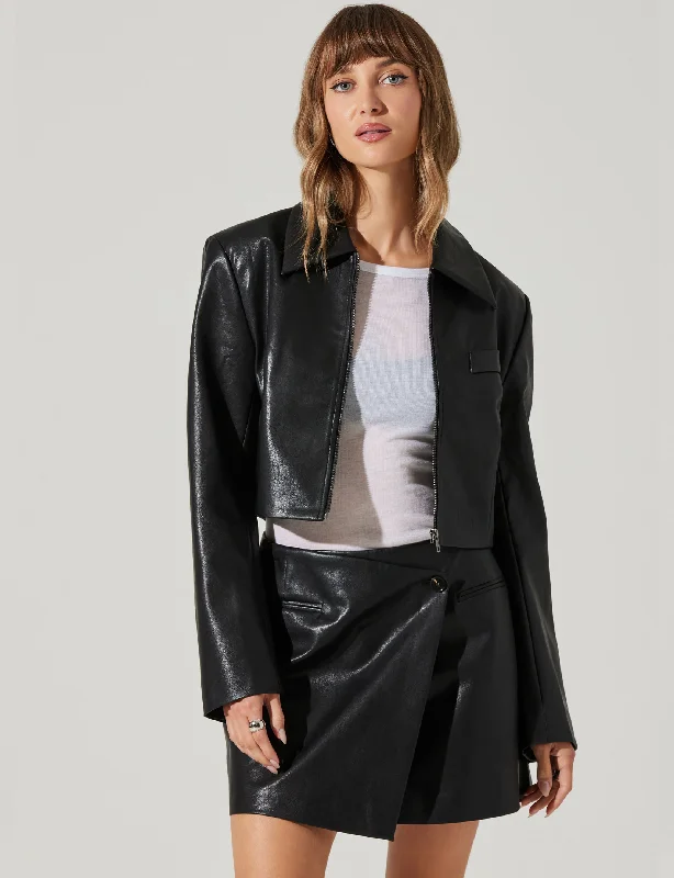 Lindsay Cropped Jacket, Black