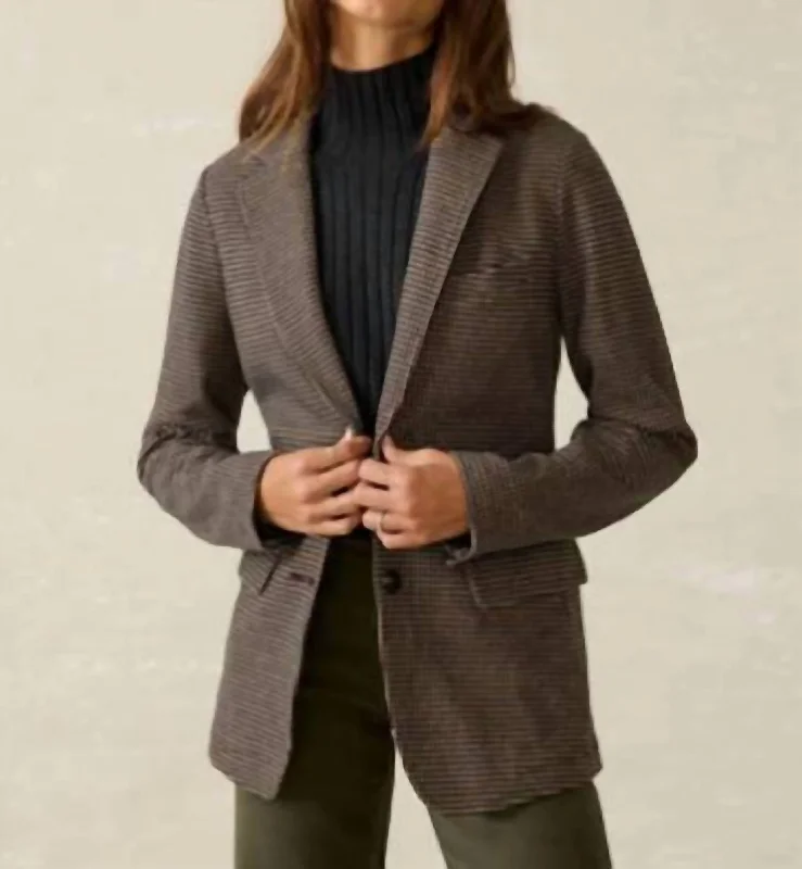 Inlet Houndstooth Blazer In Mocha Mountain Houndstooth