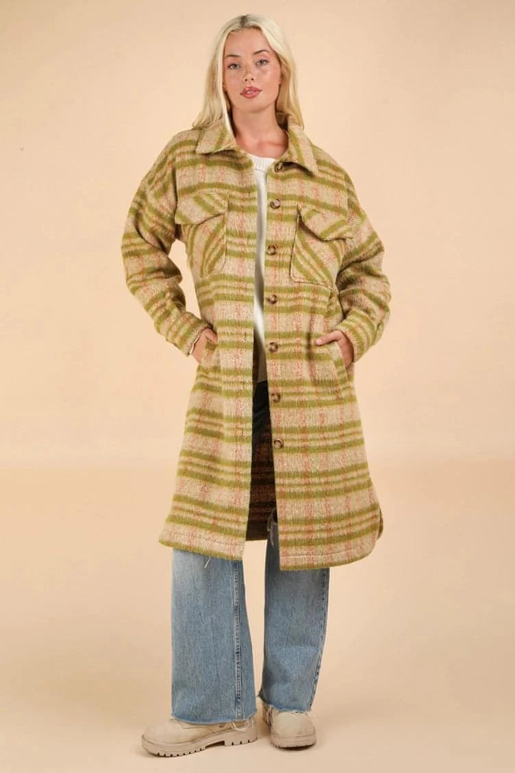 Roxy Plaid Sherpa Jacket