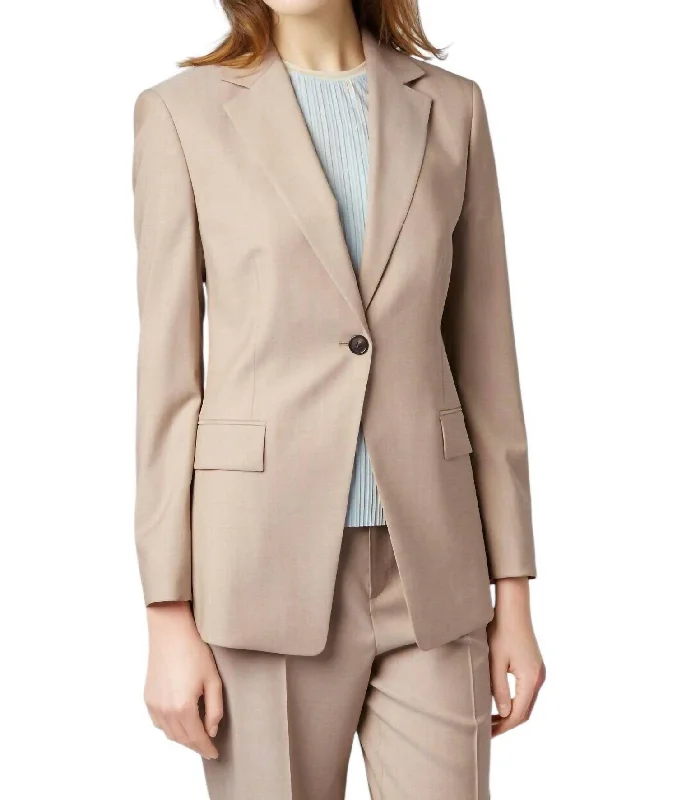 Women's Janera1 Virgin Wool Blazer Jacket In Beige