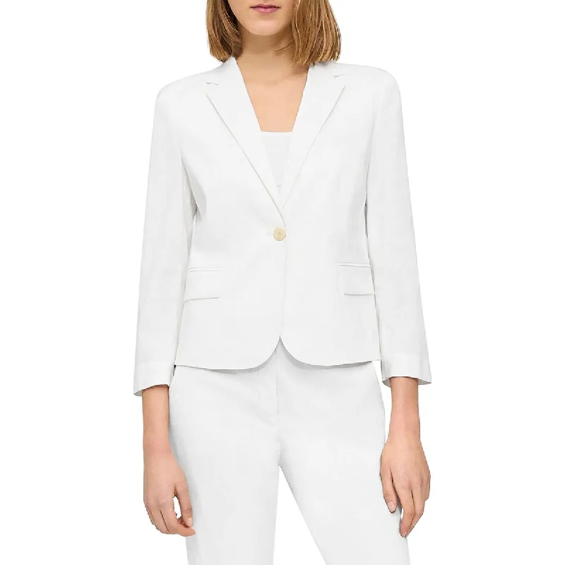 Womens Pocket Office Wear One-Button Blazer