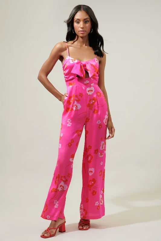 Cherry Blossom Raleigh Cut Out Straight Leg Jumpsuit