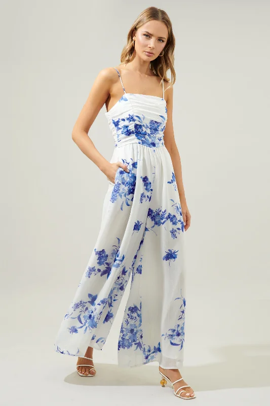 Mariposa Floral Amoretta Ruched Wide Leg Jumpsuit