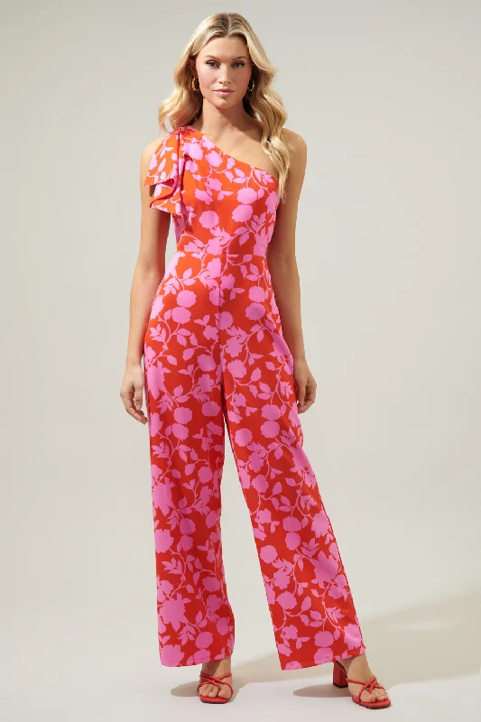 Palmas Cherry Villa One Shoulder Jumpsuit