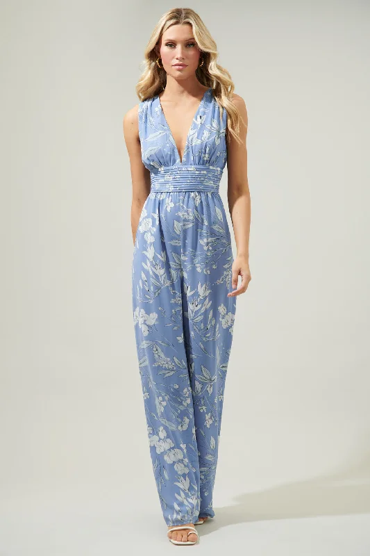 Scout Floral Tilda Plunging Neckline Jumpsuit